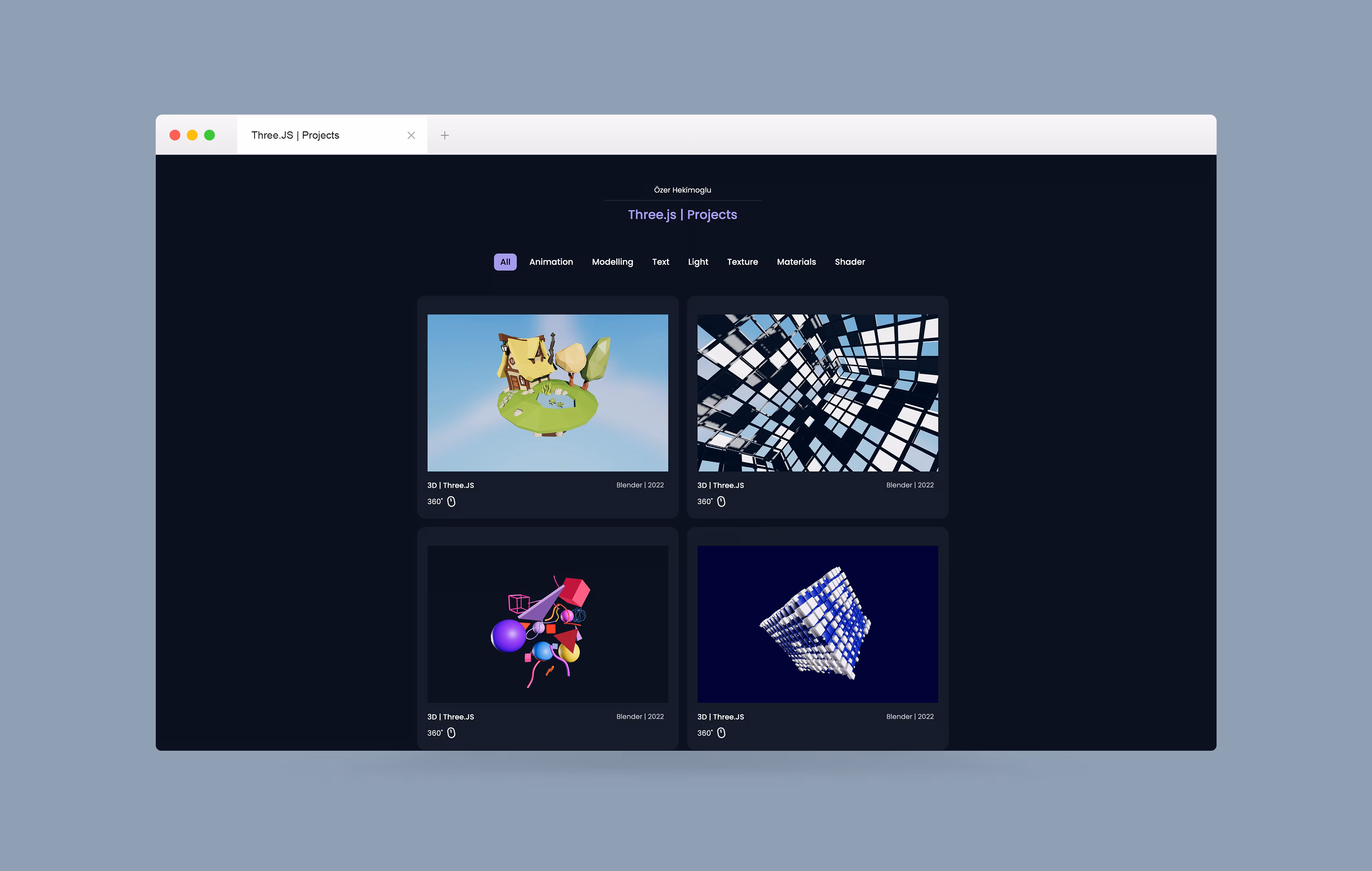 Three.js Projects Website project cover